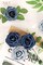 N&T NIETING Fake Roses,25pcs Artificial Flowers Dusty Blue Fake Roses Faux Flowers Fake Flowers for DIY Wedding Bouquets Centerpieces Floral Arrangements Home Decorations Shades of Navy Blue